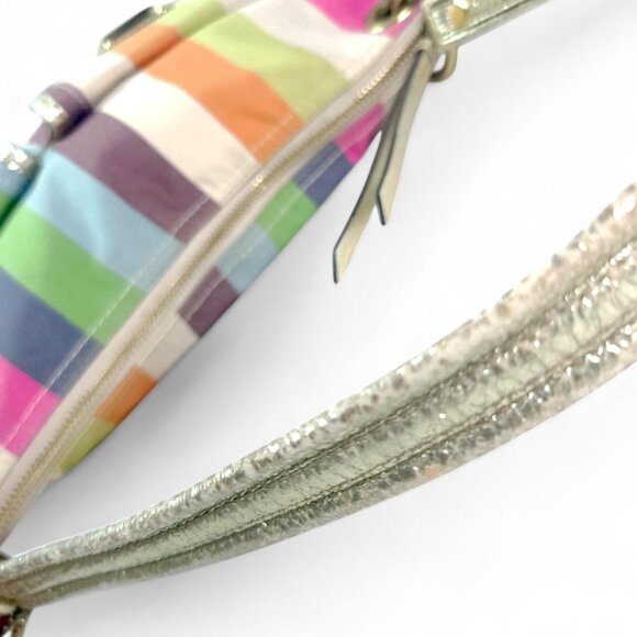 COACH Poppy Legacy multicolor sequin striped Hippie bag & wallet - Picture 10 of 15